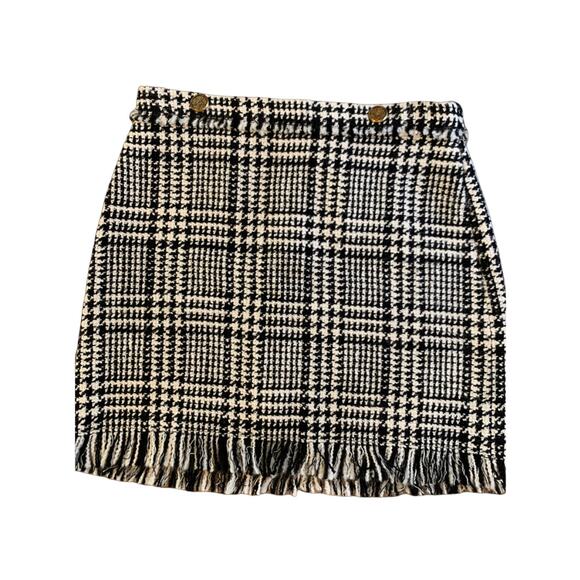 Michelle Mason Revolve Tweed Plaid mini skirt 10 - Picture 1 of 5